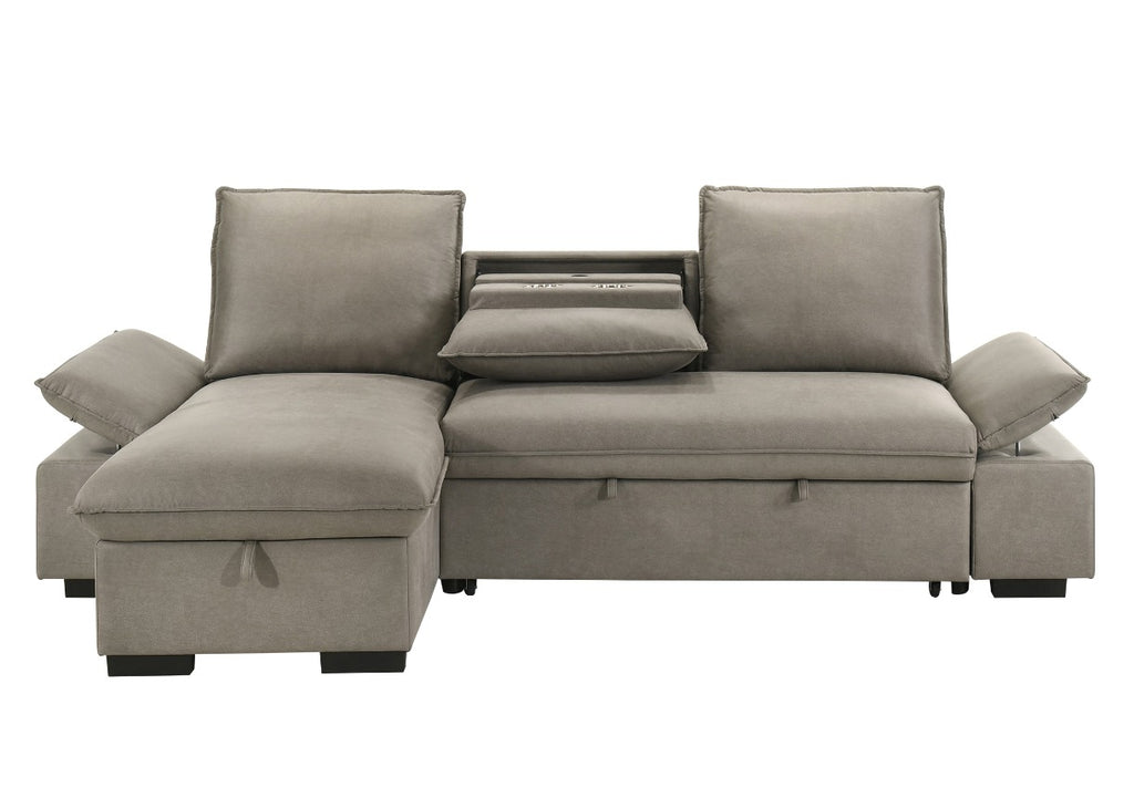 NKS99098GRYMZ Fabric Sectional Reversible Sofa Bed
