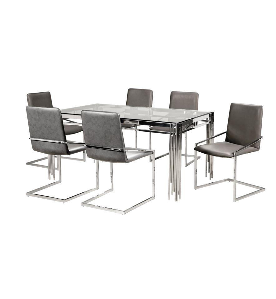 NKS3645/3656WMZ Glass Top Dining set with 3 Colors of Chair