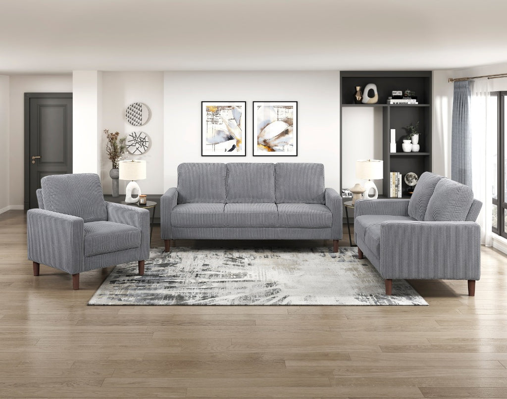 NKS9520GRYMZ Fabric Sofa , Love & Chair