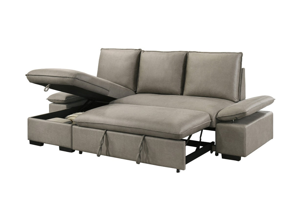 NKS99098GRYMZ Fabric Sectional Reversible Sofa Bed