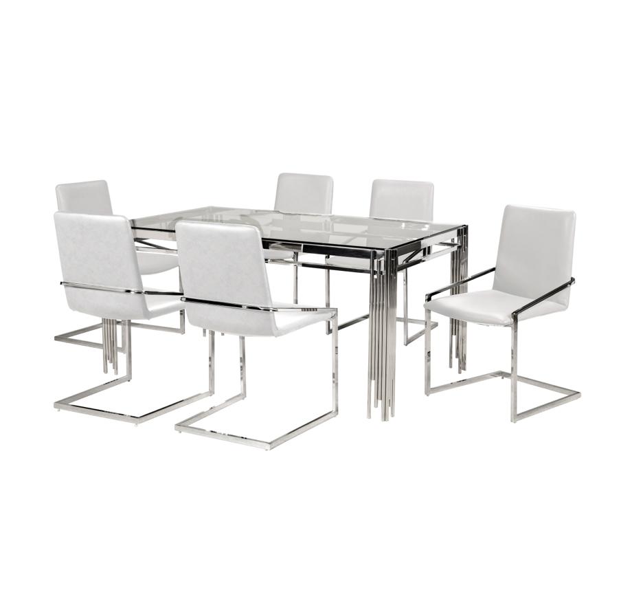 NKS3645/3656DGMZ Glass Top Dining set with 3 Colors of Chair