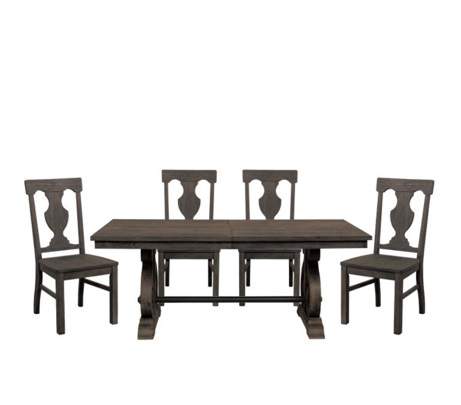 NKS5438MZ Large Extendable Wooden Dining Set with Server/Buffet