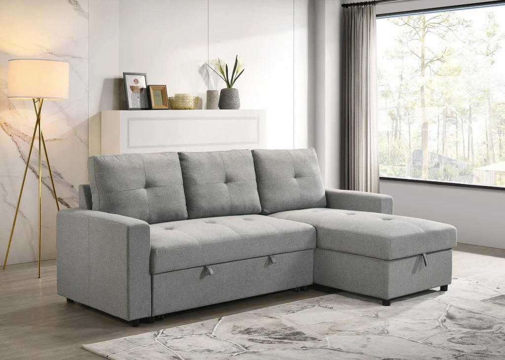 NKS99996GRYMZ Fabric Sectional Reversible Sofa Bed