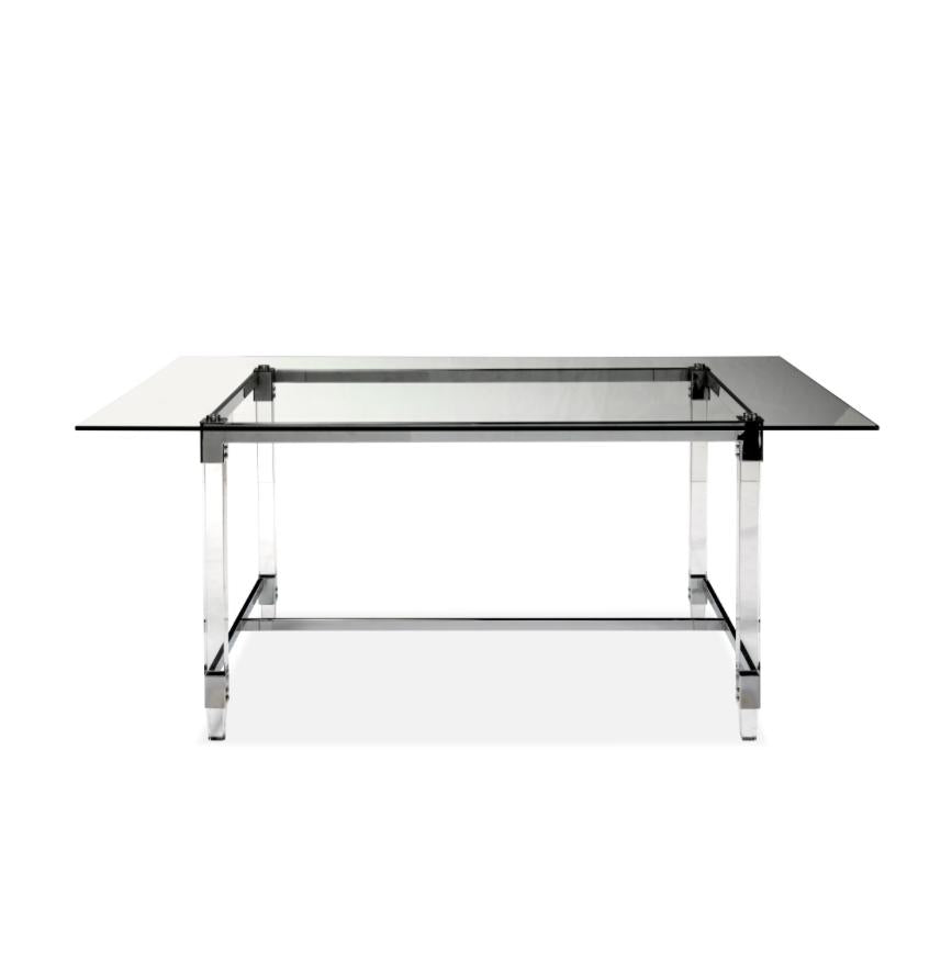 NKS3656-64  Glass Top Dining Table with Acrylic Legs (very limited stocks )