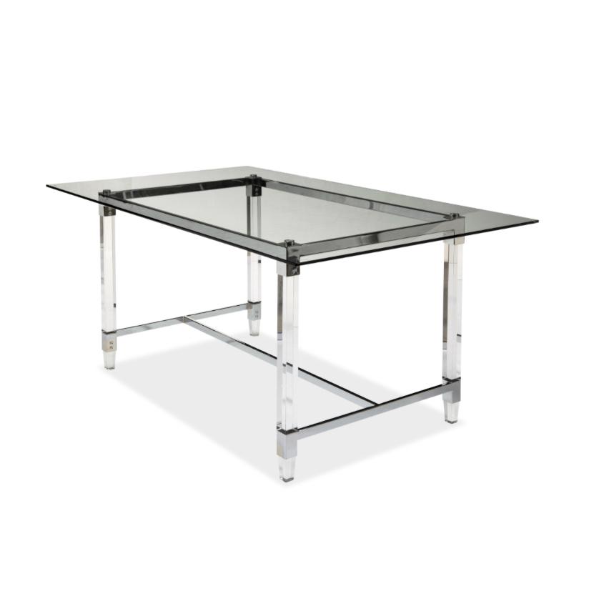 NKS3656-64  Glass Top Dining Table with Acrylic Legs (very limited stocks )