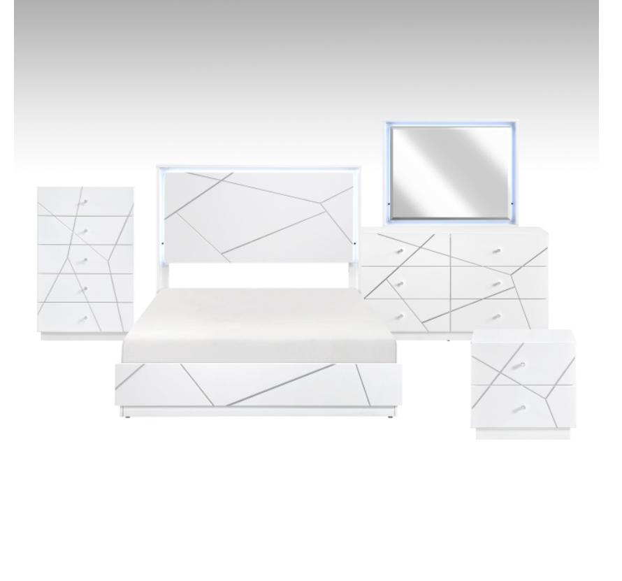 NKS2455MZ Modern Bedroom set with LED Lights