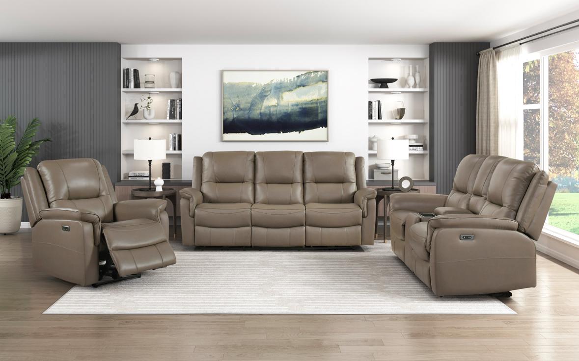 NKS8301DTPMZ Leather Electric Power Recliner Sofa Set