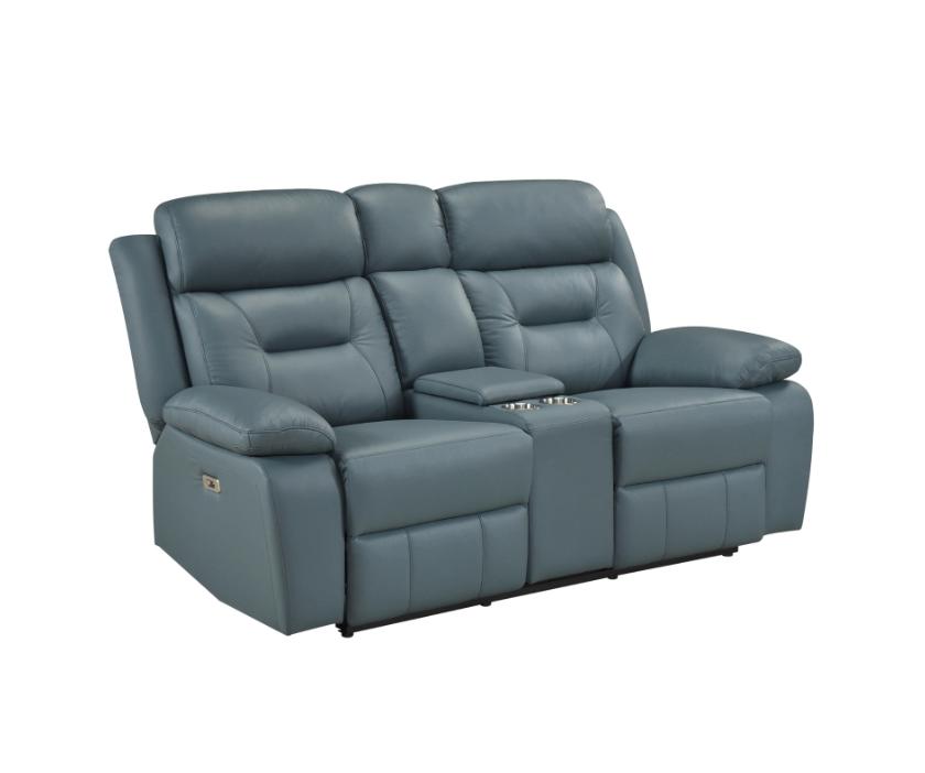 NKS9629BGYMZ Leather Electric Power Recliner Sofa Set