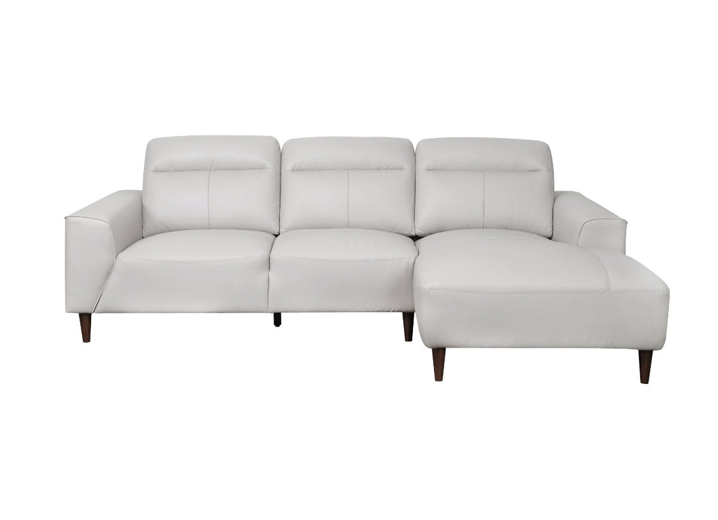 NKS99995LGY Leather Sectional Sofa  with Right Side Chaise