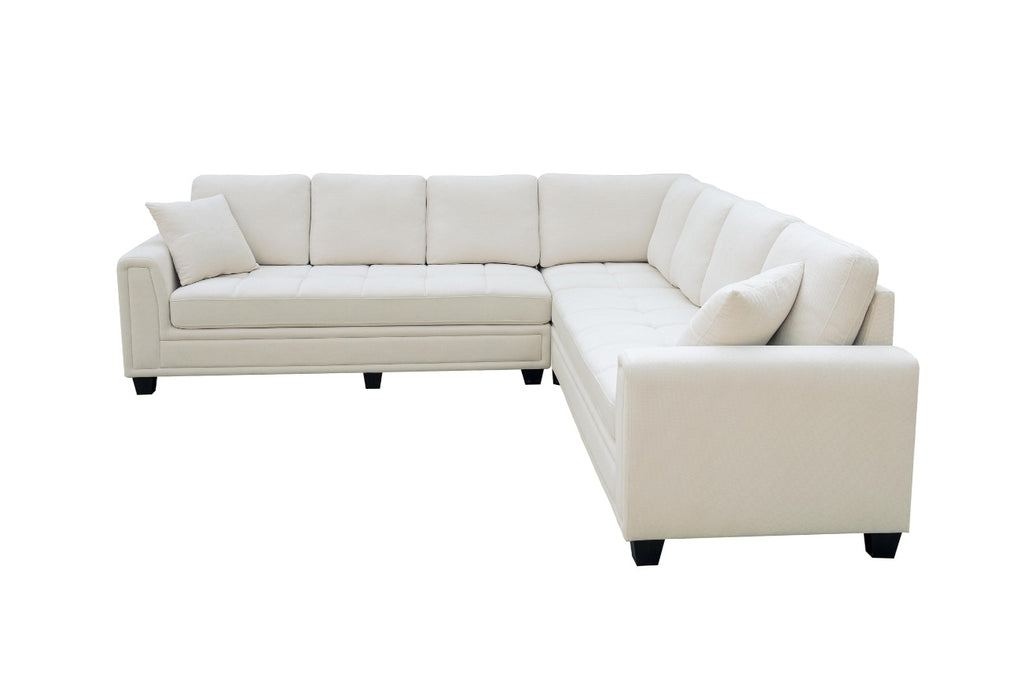 NKS99089BEMZ 3-piece Corner Fabric Sectional with 2 Pillows