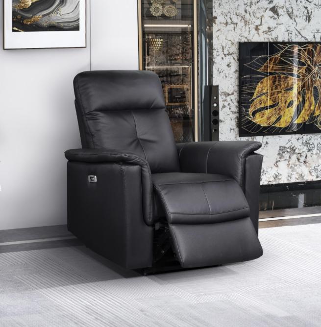 NKS9620PBLKMZ Leather Electric Power Glider Recliner Chair