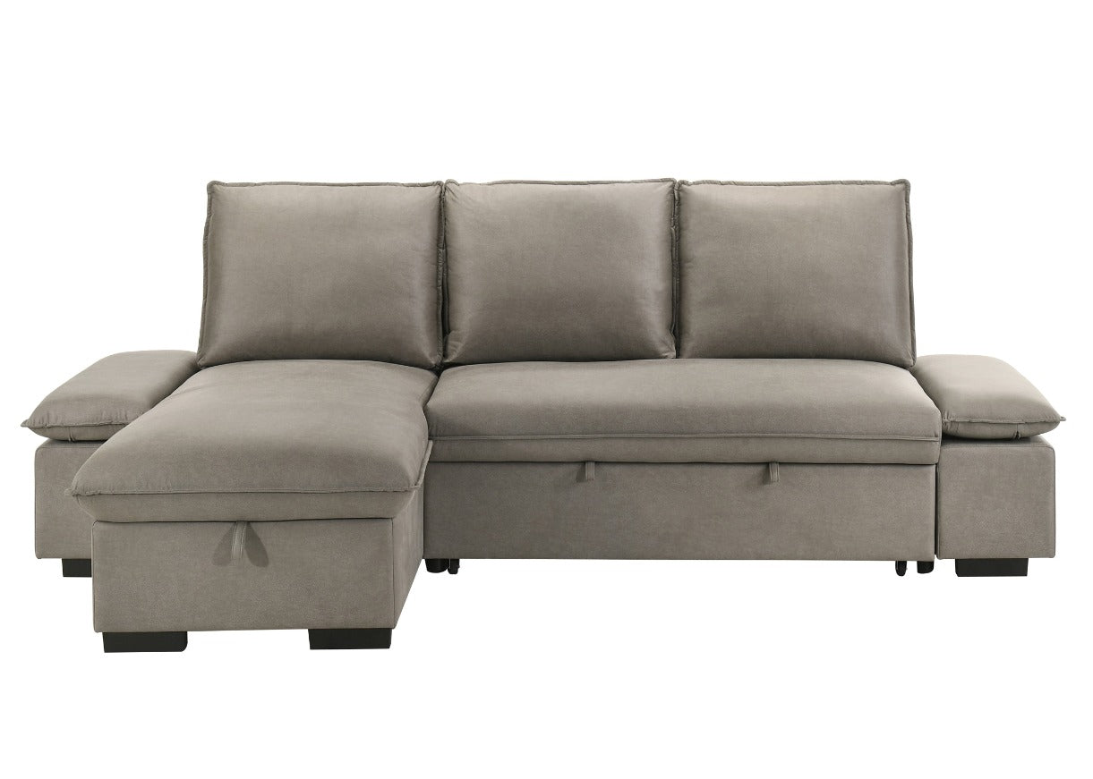 NKS99098GRYMZ Fabric Sectional Reversible Sofa Bed