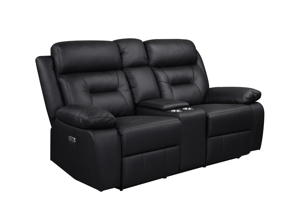 NKS9629BLKMZ Leather Electric Power Recliner Sofa Set