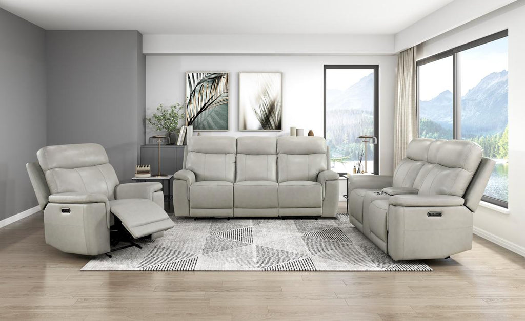 NKS9199TPEMZ Leather Electric Power Recliner Sofa Set