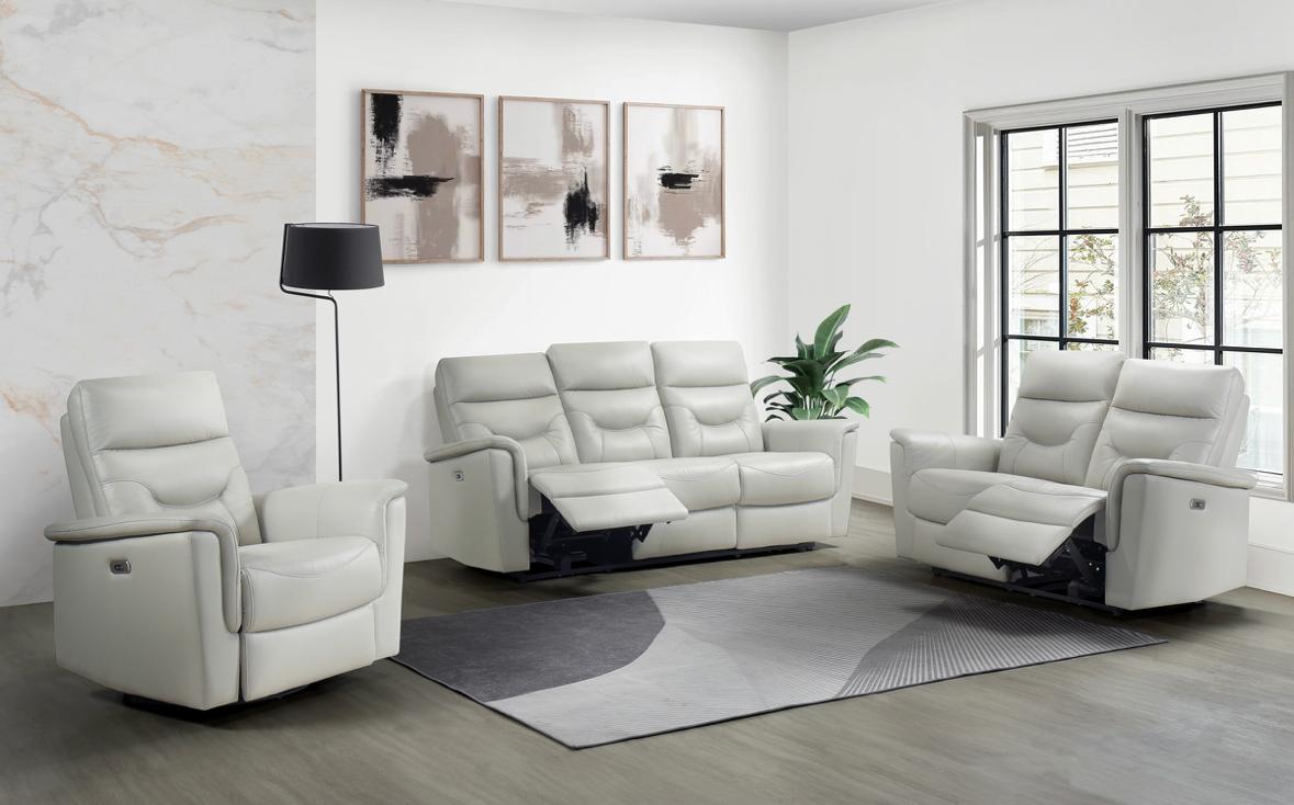 NKS9715SVEMZ Leather Electric Power Recliner Sofa Set