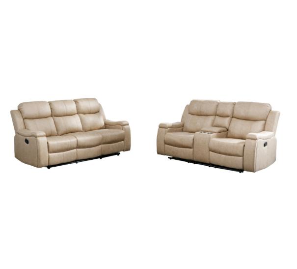 NKS99990BUFMZ Polished microfiber Recliner Sofa & Love Seat  with Hidden Cupholders