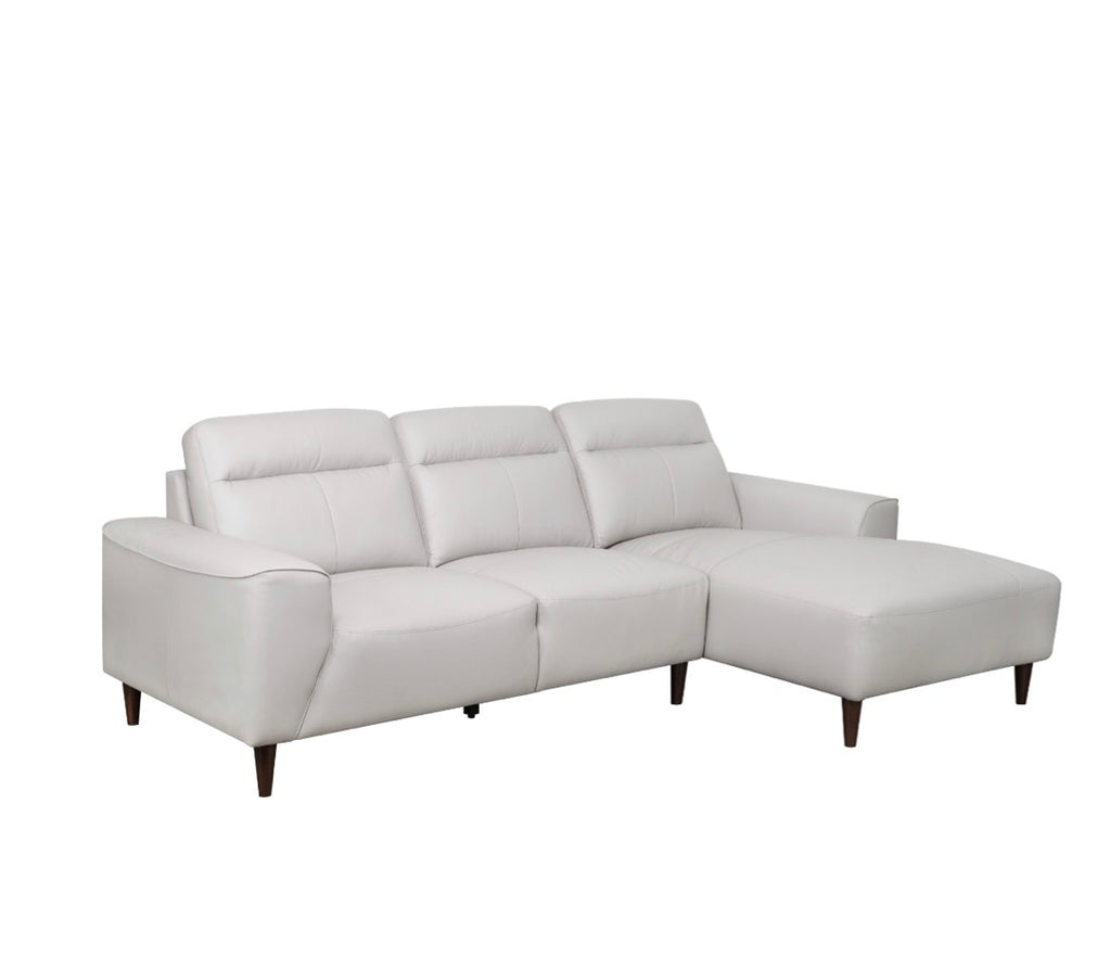 NKS99995LGY Leather Sectional Sofa  with Right Side Chaise