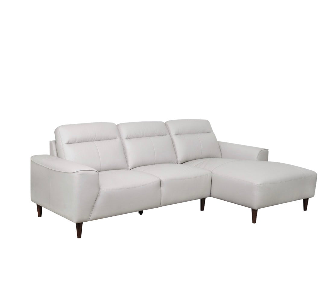 NKS99995LGY Leather Sectional Sofa  with Right Side Chaise