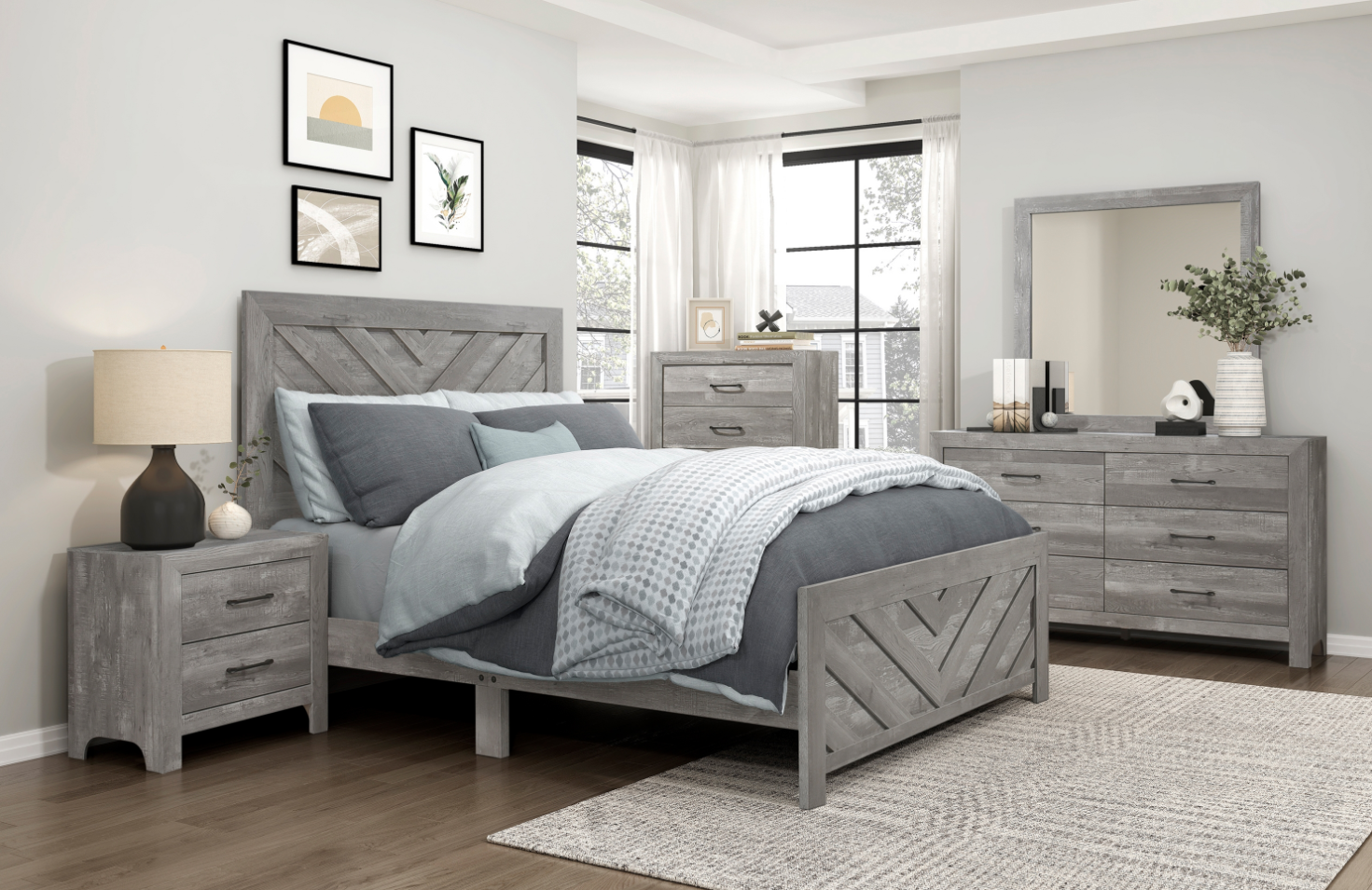 NKS1534NPGY Bed in a box Available in Twin/ Full/ Queen / King Sizes