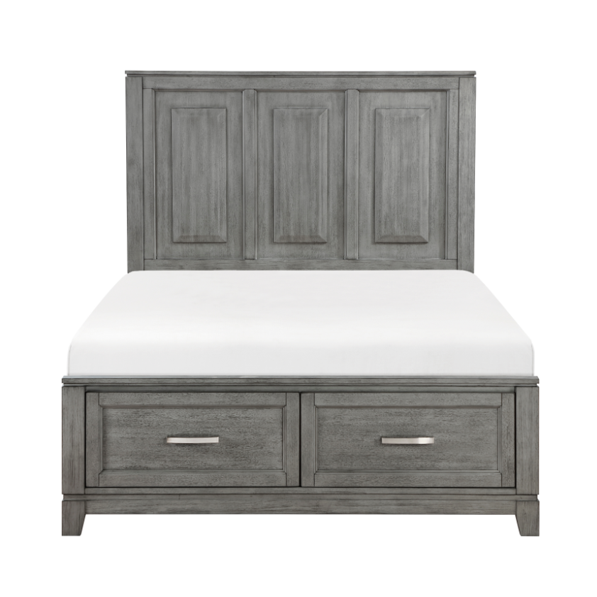 NKS1450MZ  2 Front Drawers Wooden Platform Bed in Queen/ King/Twin/Full Size