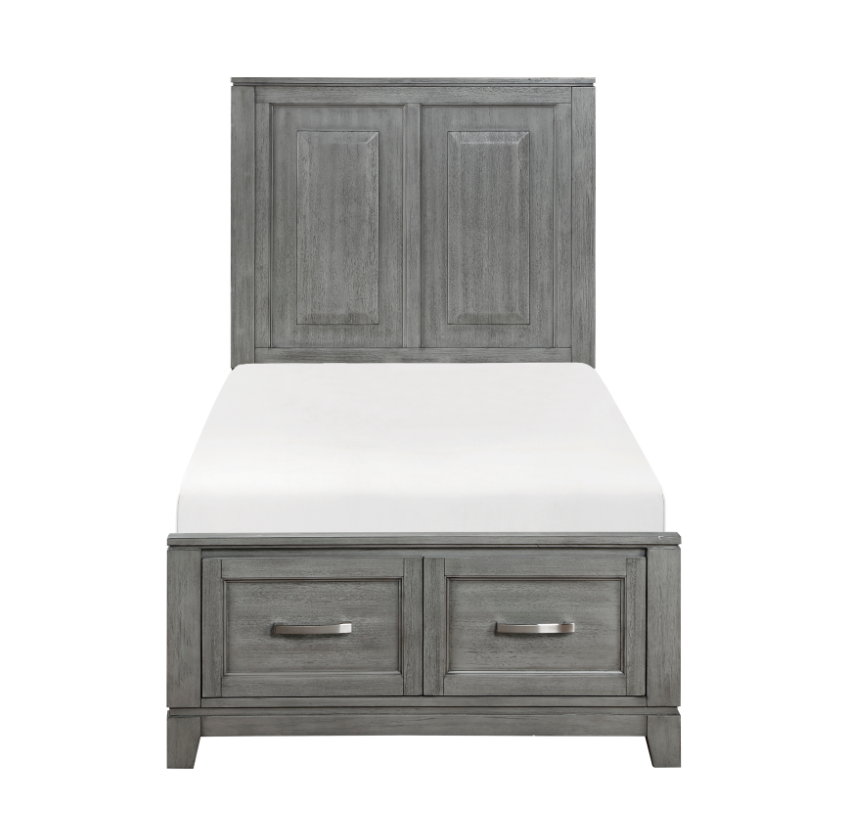 NKS1450MZ  2 Front Drawers Wooden Platform Bed in Queen/ King/Twin/Full Size