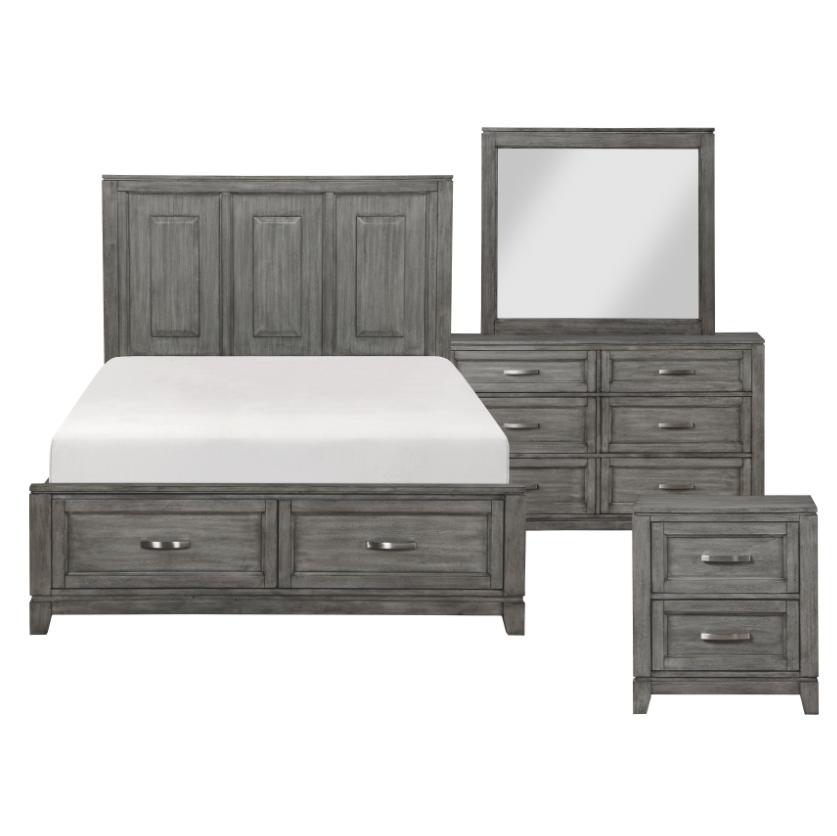 NKS1450MZ Wooden 2 Drawers Platform Bedroom Sets in Queen/ King Size and Mattress