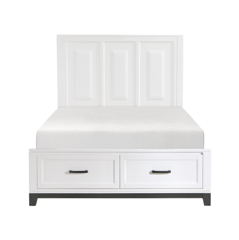 NKS1450WHMZ Wooden 2 Drawers Platform Bedroom Sets in Queen/ King Size and Mattress