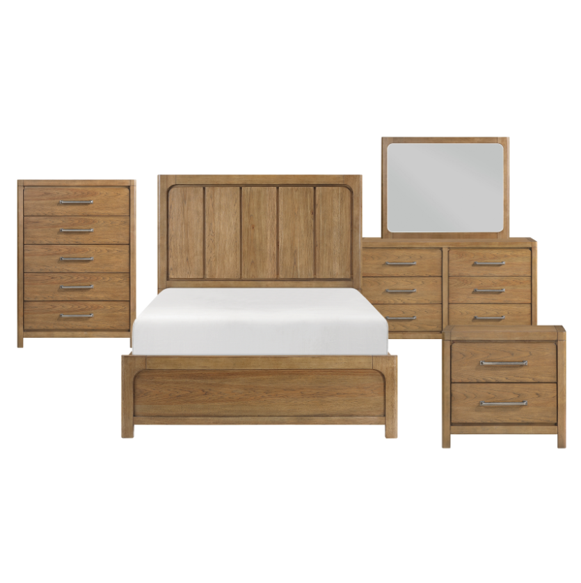 NKS2336MZ Wooden 4 Drawers Platform Bedroom Set in Queen/ King Size and Mattress
