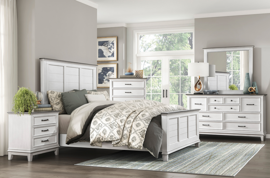 NKS1463MZ Country Style Wooden Bedroom Set in Queen/ King Size and Mattress