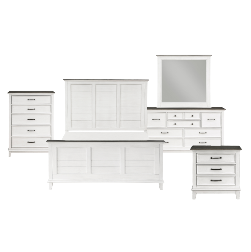 NKS1463MZ Country Style Wooden Bedroom Set in Queen/ King Size and Mattress