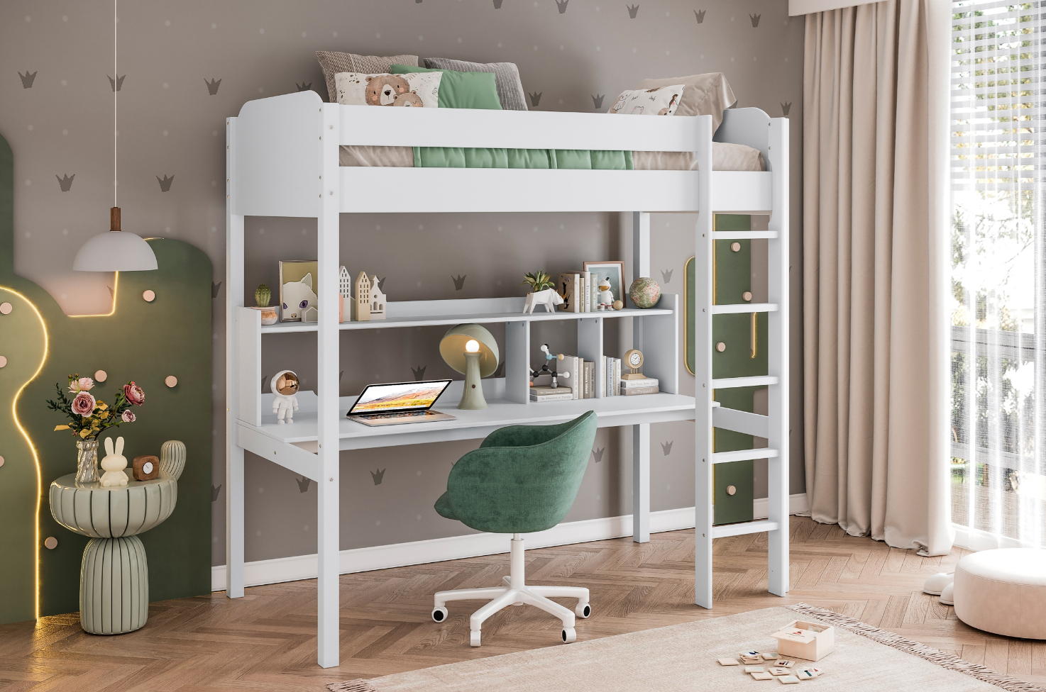 NKSB2003MZ  Kids Bunk Bed and Mattress