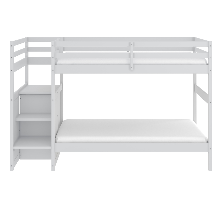 NKSB2005TTWH Kids Bunk Bed and Mattress