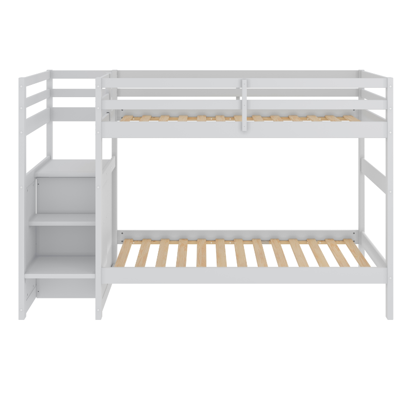NKSB2005TTWH Kids Bunk Bed and Mattress