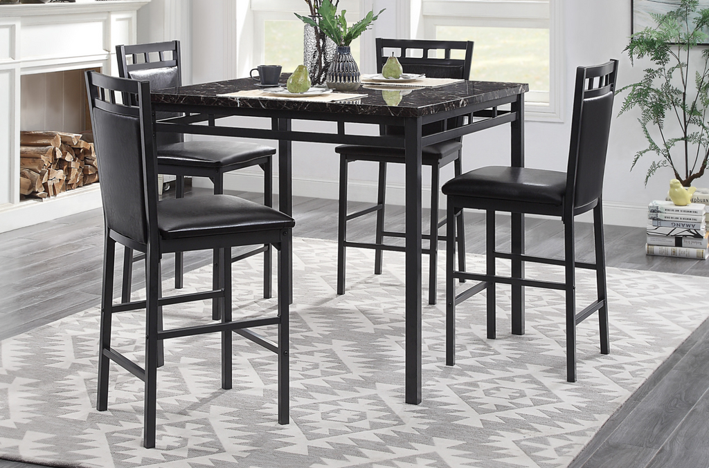 NKS5275MZ 5-Piece Pack Dinette Set (Faux Marble Top)