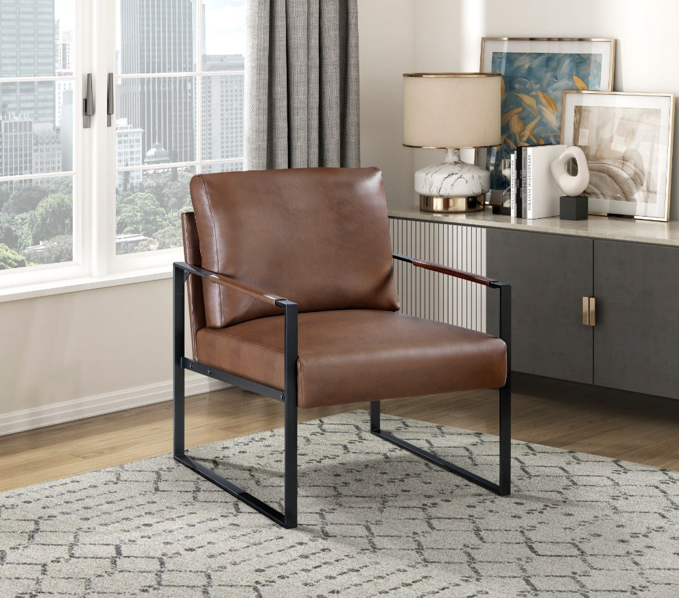 NKS1011BRW Leather Accent Chairs