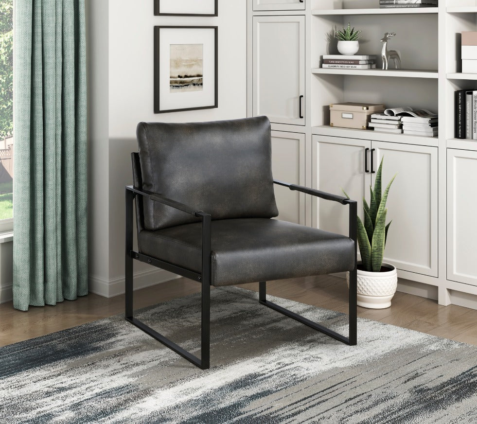 NKS1011BLK Leather Accent Chairs