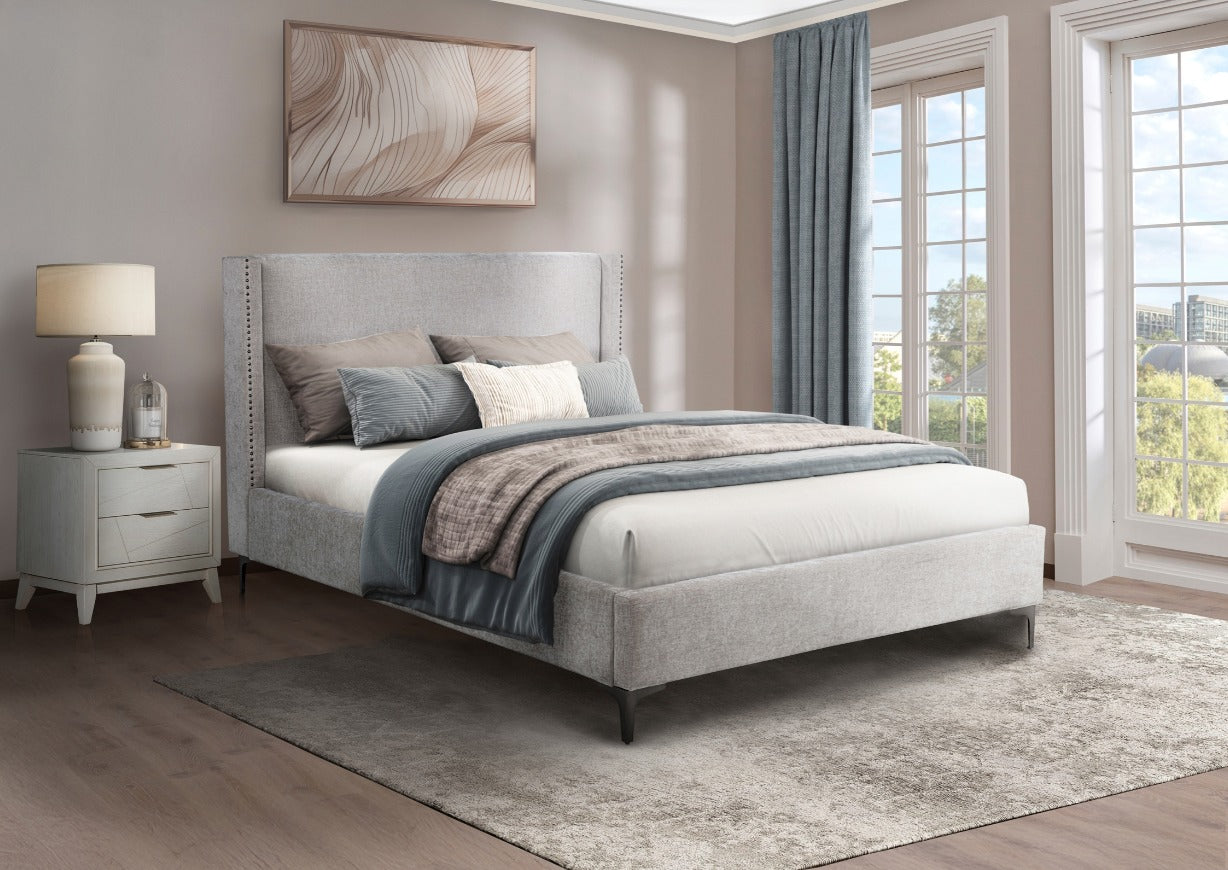 NKS2317MZ Fabric Platform Bed in Queen/Full/ King Sizes