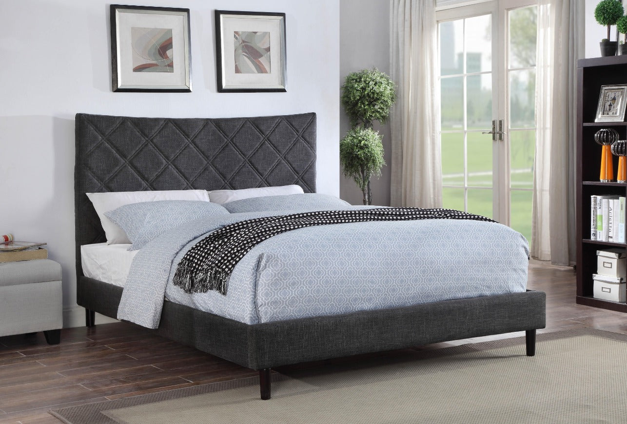 NKS5829DGYMZ Fabric Platform Bed in Queen/Full/ King Sizes