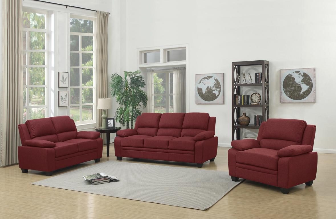 NKS9151MZ   Fabric Sofa + Love Seat + Chair in 3 Colors