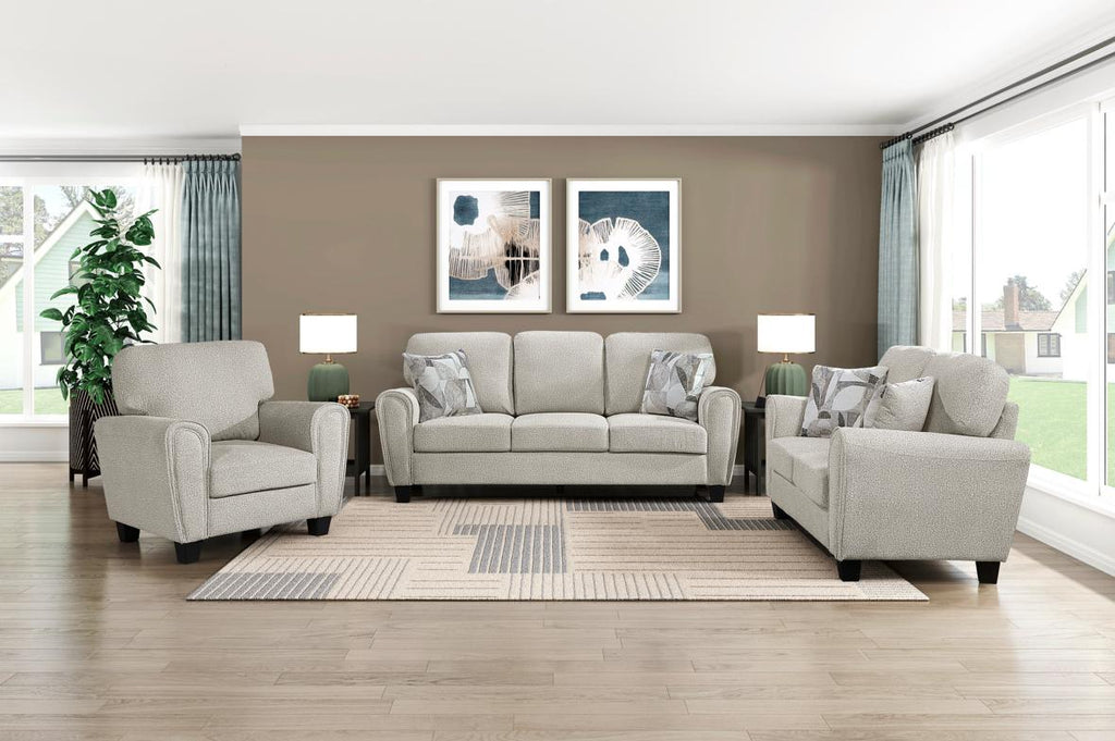 NKS9214NPGMZ Fabric Sofa + Love Seat + Chair in 2 Colors