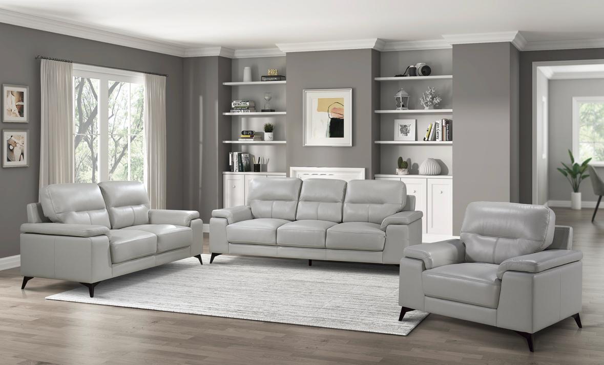 NKS9514SVEMZ Modern Leather  Sofa + Love Seat + Chair in  3 Colors