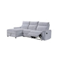NKS 99027GYSSL  3-piece Sectional with Left Side Facing Storage Chaise & Right Side Recliner