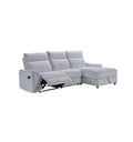 NKS99027GYSSR  3-piece Sectional with Right Side Facing Storage Chaise & Left Side Recliner