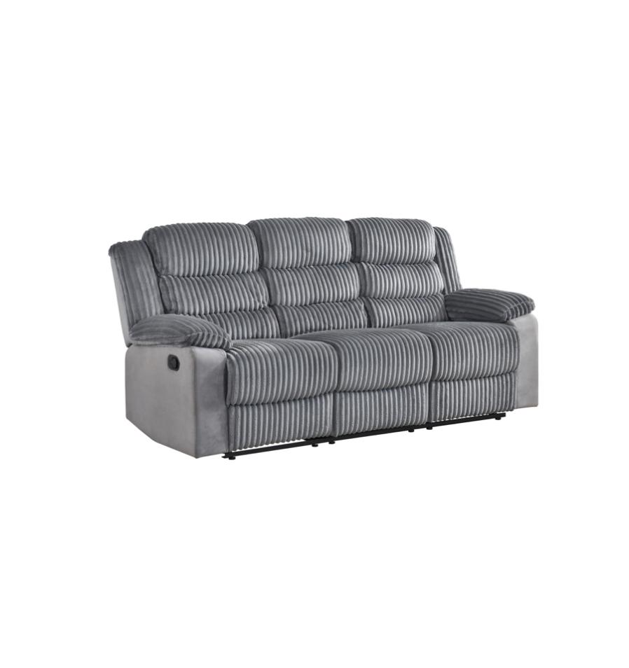 NKS99092GRYMZ Fabric Manual Recliner Sofa,Love Seat & Chair