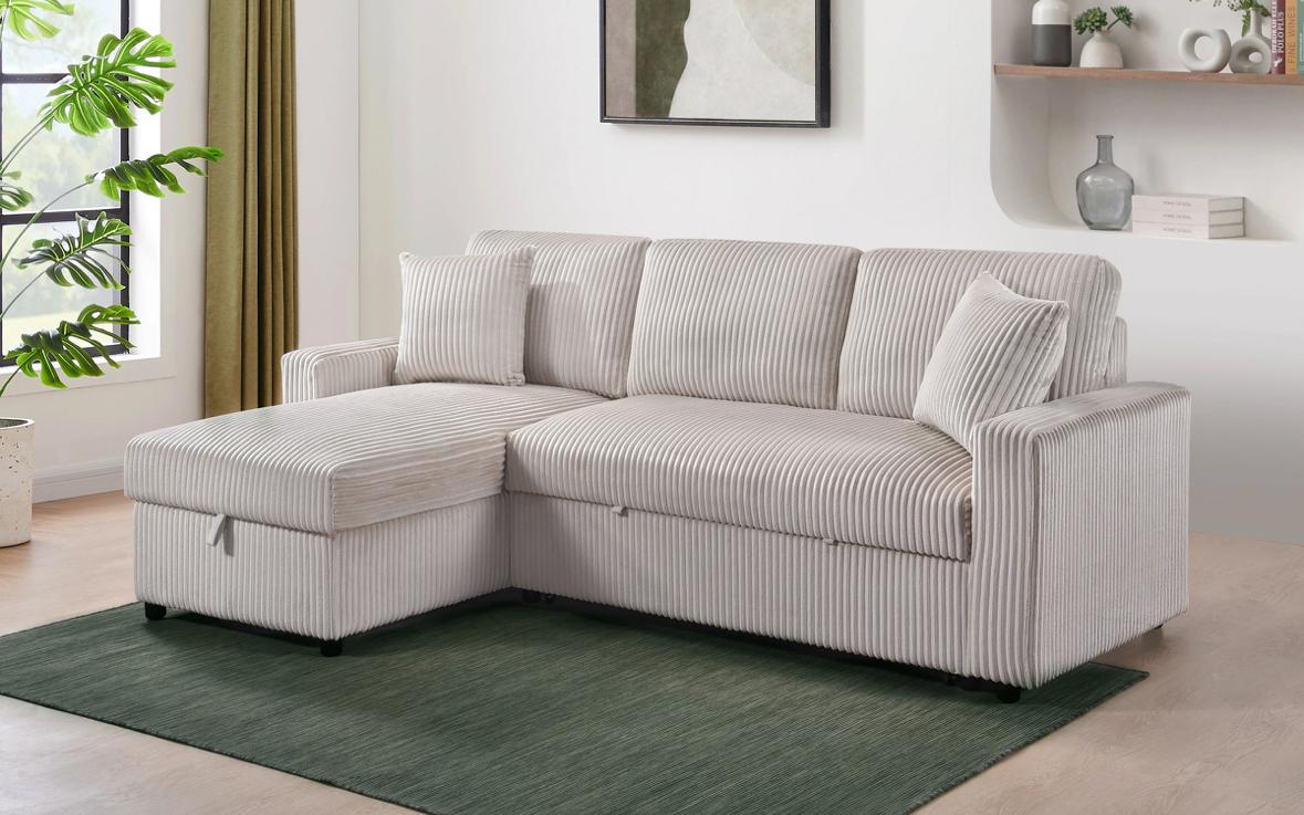 NKS99080BESS  2-piece Sectional with Pullout Sleeper, Reversible Storage Chaise, & 2 Pillows