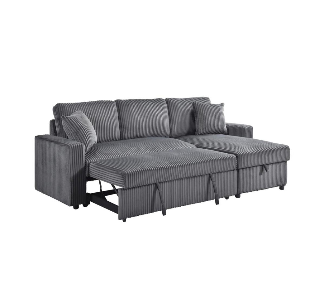 NKS99080DGSS  2-piece Sectional with Pullout Sleeper, Reversible Storage Chaise, & 2 Pillows