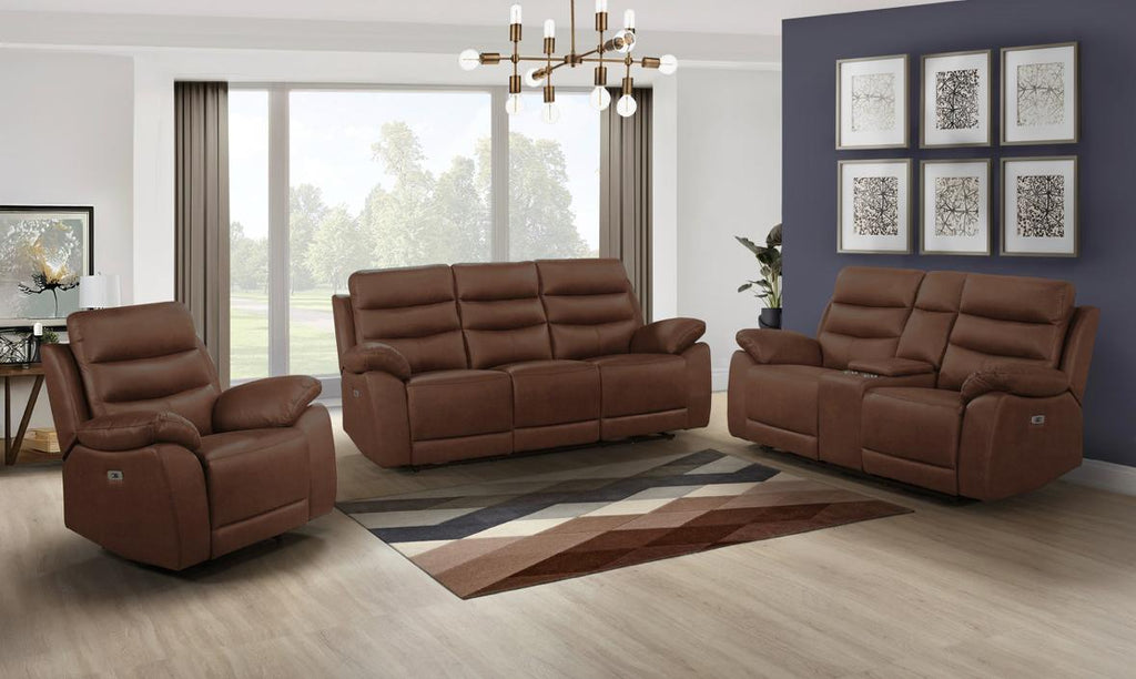 NKS99090BRWMZ Electric Powered Recliner Sofa,Love Seat & Chair
