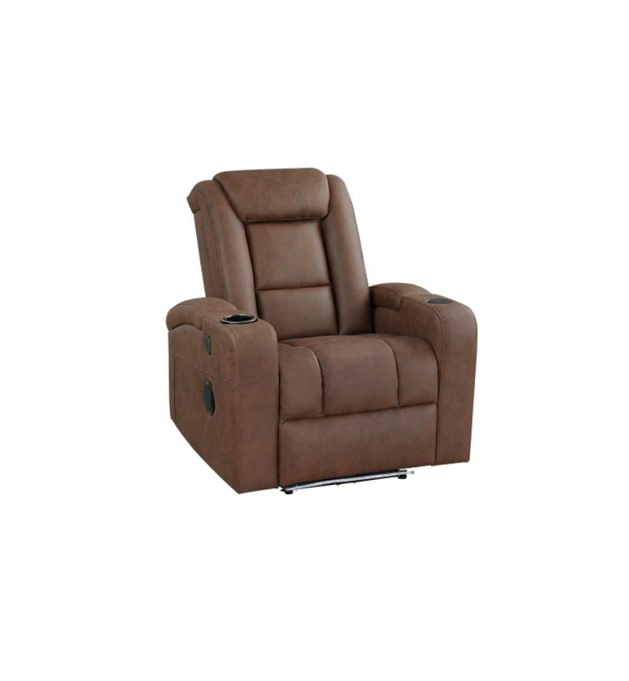NKS99096BRW-1PW  Power Reclining Chair with Wireless Charger, Cooling Cup-Holder, Storage Arms, Speakers, LED Light & USB Port