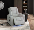 NKS99096LGY-1PW  Power Reclining Chair with Wireless Charger, Cooling Cup-Holder, Storage Arms, Speakers, LED Light & USB Port