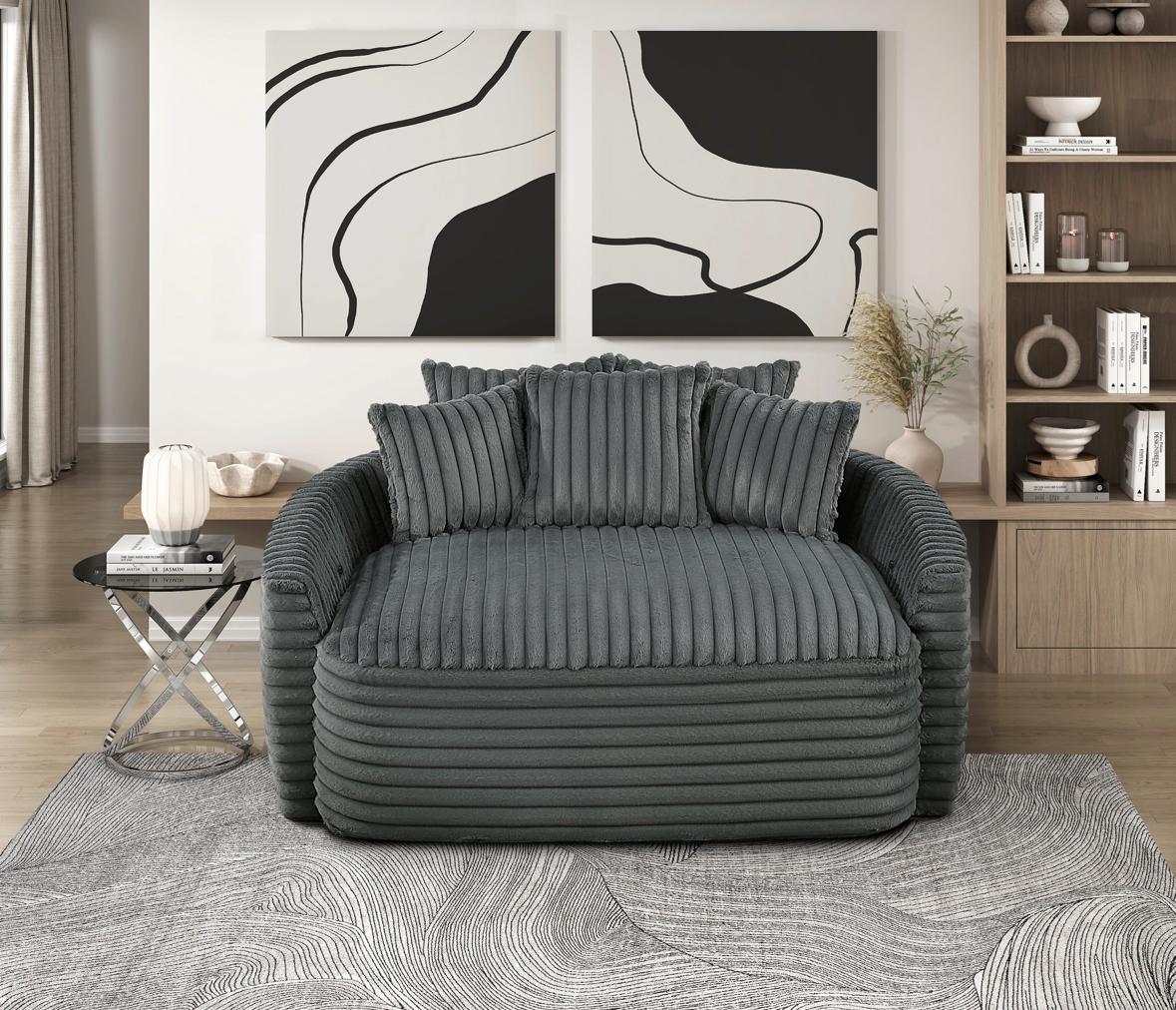 NKS9539DGY-5MZ Oversized Chaise Lounge